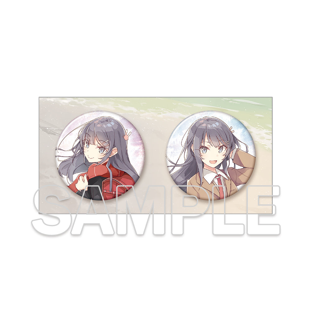 (Goods - Badge) Dengenki Bunko Rascal Does Not Dream Series 10th Anniversary Tin Badge Set Mai Sakurajima & Knapsack Kid