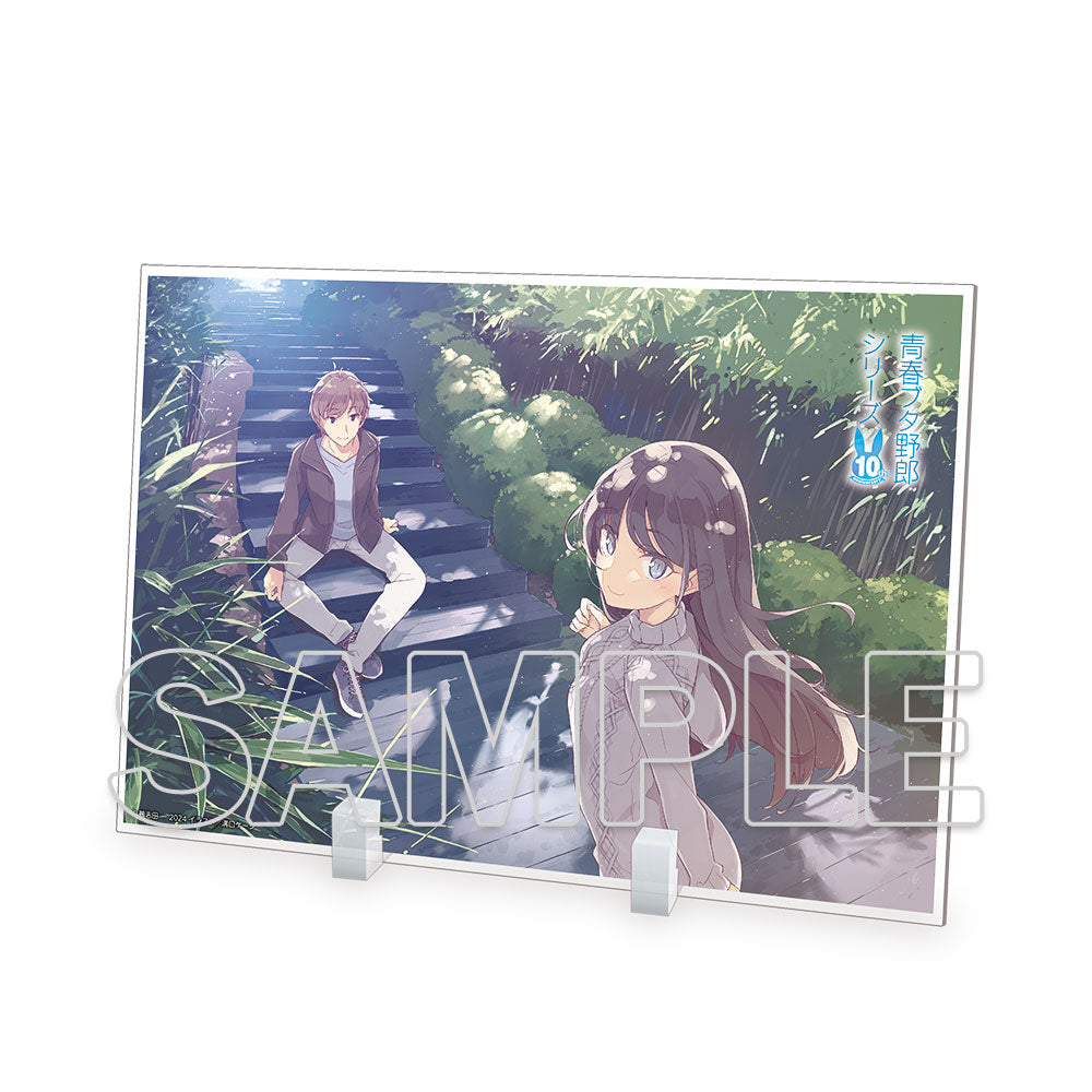 (Goods - Ornament) Dengenki Bunko Rascal Does Not Dream Series 10th Anniversary Big Acrylic Plate - A