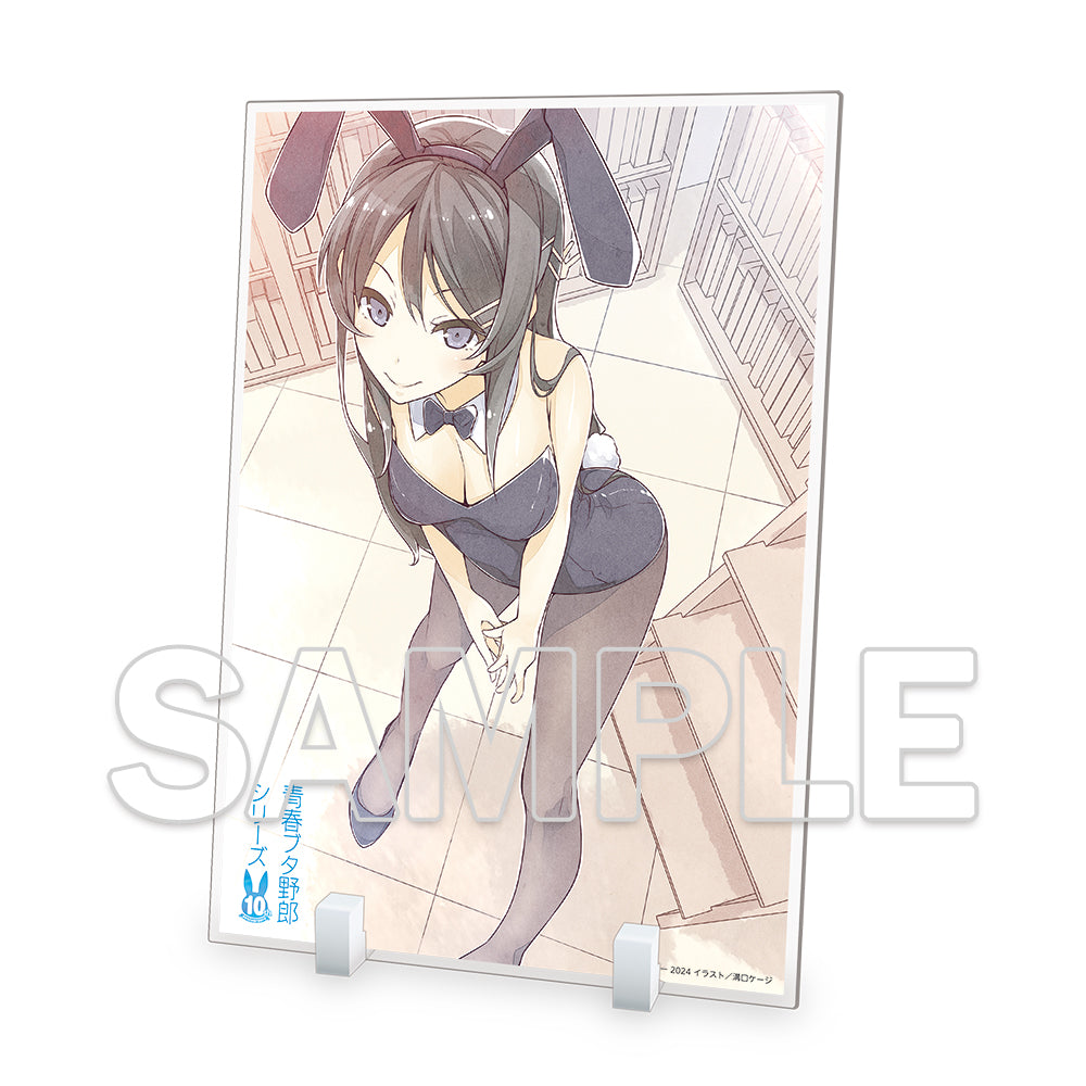 (Goods - Ornament) Dengenki Bunko Rascal Does Not Dream Series 10th Anniversary Big Acrylic Plate Bunny Girl Ver.