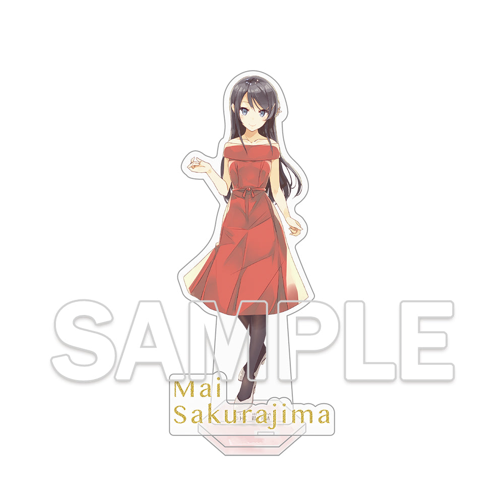 (Goods - Stand Pop) Dengenki Bunko Rascal Does Not Dream Series 10th Anniversary Acrylic Figure Red Dress Ver.