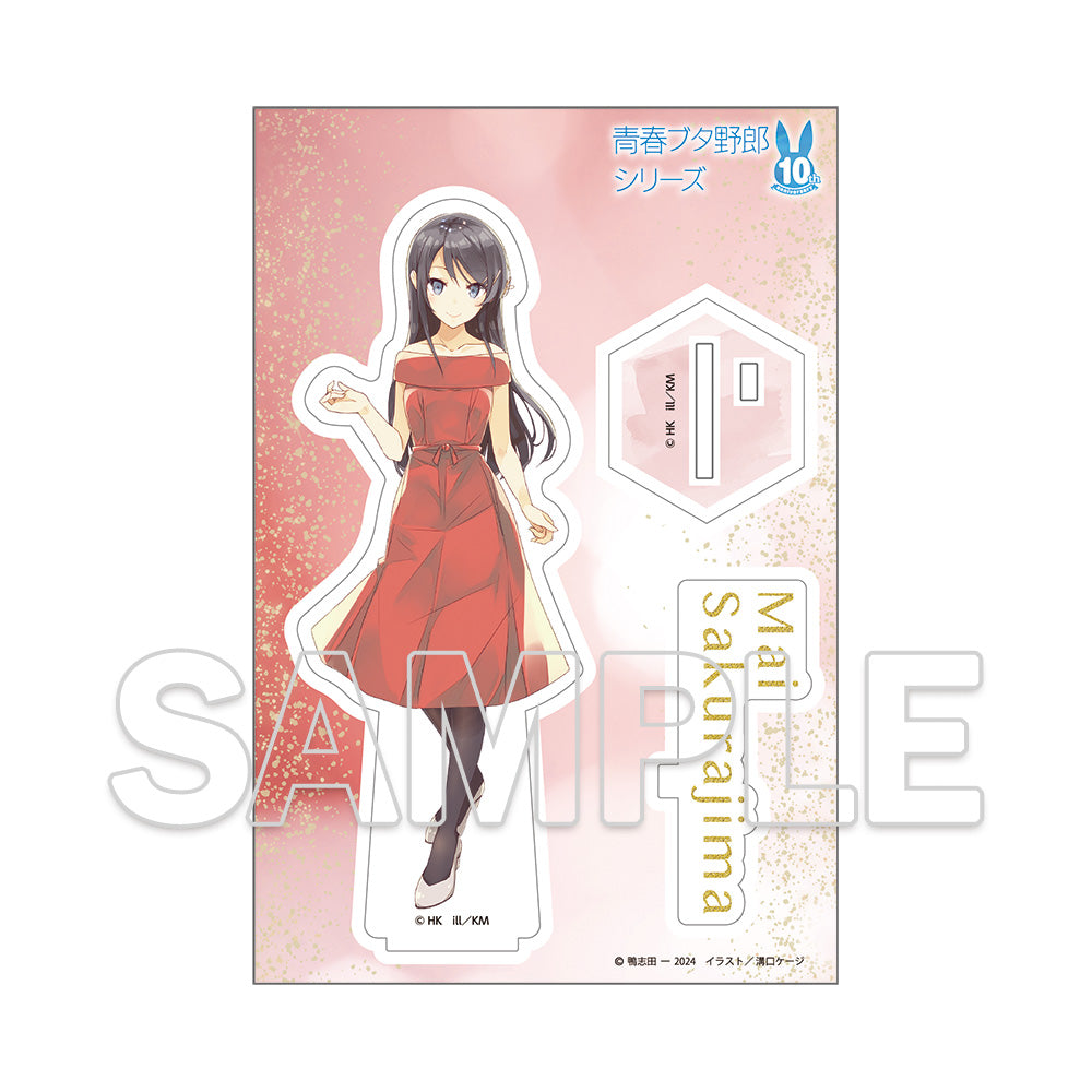 (Goods - Stand Pop) Dengenki Bunko Rascal Does Not Dream Series 10th Anniversary Acrylic Figure Red Dress Ver.