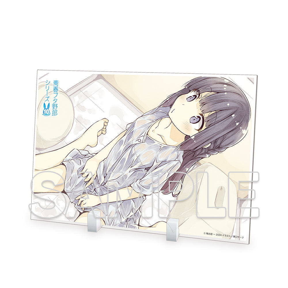 (Goods - Ornament) Dengenki Bunko Rascal Does Not Dream Series 10th Anniversary Big Acrylic Plate - E