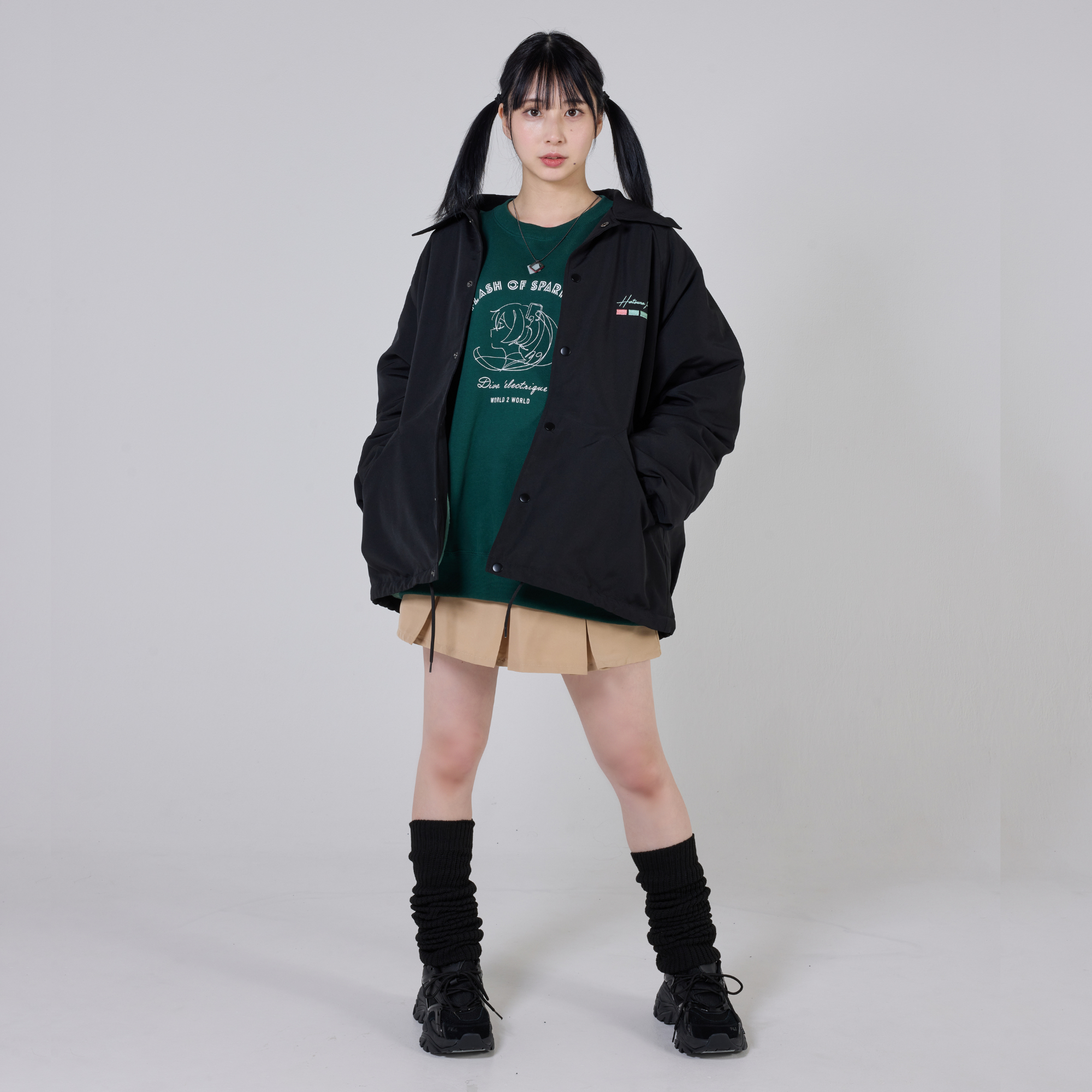 (Goods - Outerwear) Hatsune Miku Faux Fur Lined Coach Jacket