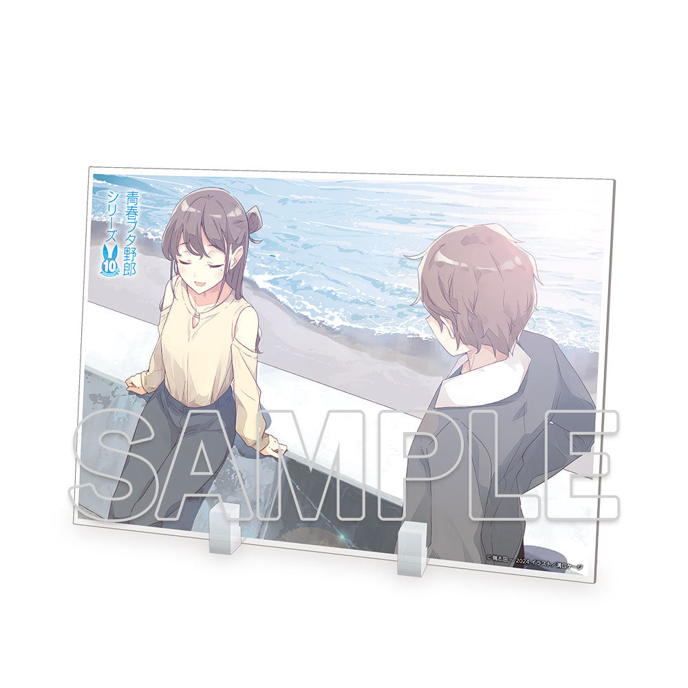 (Goods - Ornament) Dengenki Bunko Rascal Does Not Dream Series 10th Anniversary Big Acrylic Plate - F