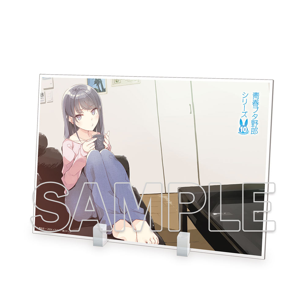 (Goods - Ornament) Dengenki Bunko Rascal Does Not Dream Series 10th Anniversary Big Acrylic Plate - G