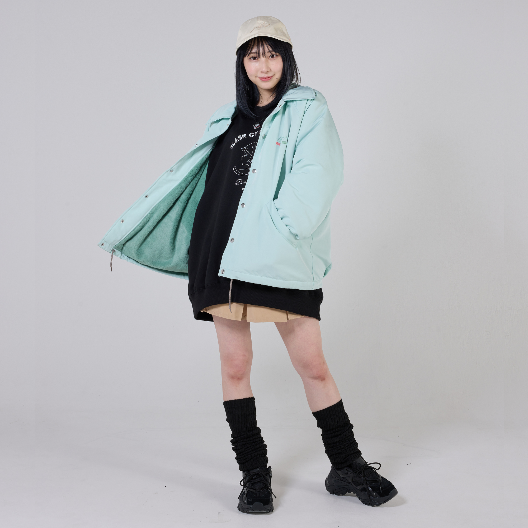 (Goods - Outerwear) Hatsune Miku Faux Fur Lined Coach Jacket