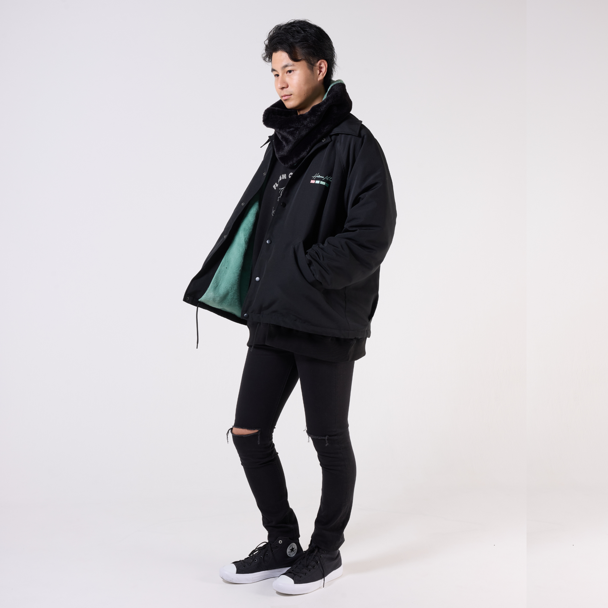 (Goods - Outerwear) Hatsune Miku Faux Fur Lined Coach Jacket