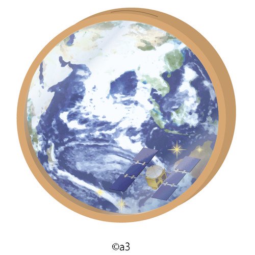 (Goods - Key Chain Cover) Round Character Frame 12 - Planet Earth