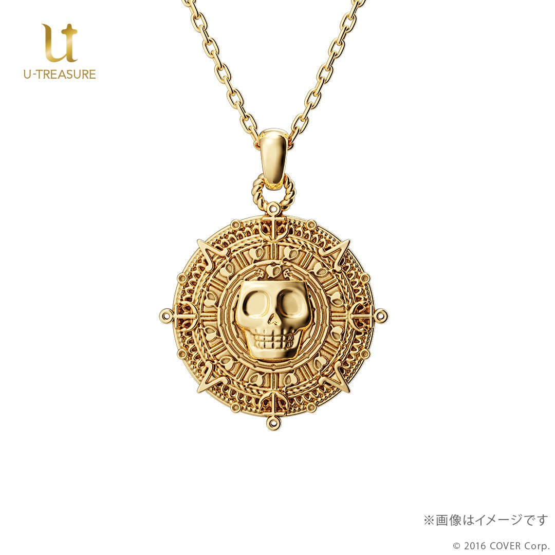 (Goods - Necklace) hololive Houshou Marine Coin Necklace Chain ver. - Silver (Yellow Gold Plated){Bonus:Art Card}