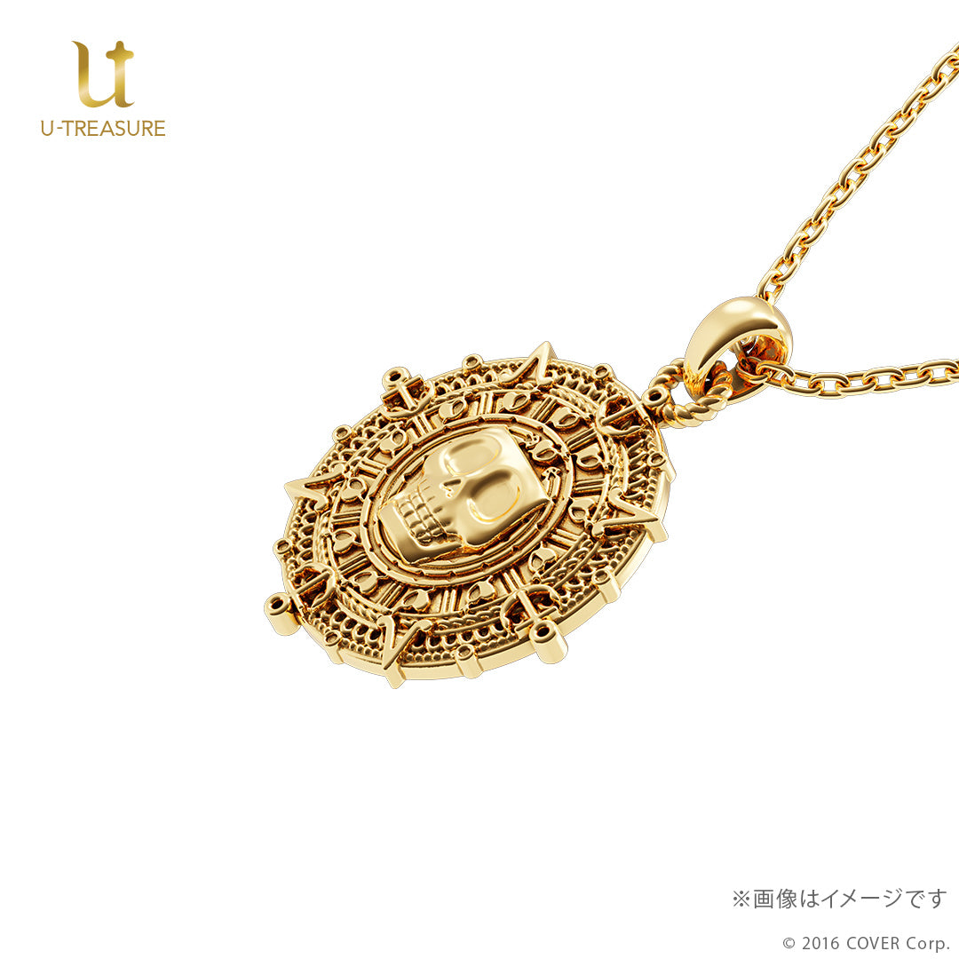 (Goods - Necklace) hololive Houshou Marine Coin Necklace Chain ver. - Silver (Yellow Gold Plated){Bonus:Art Card}