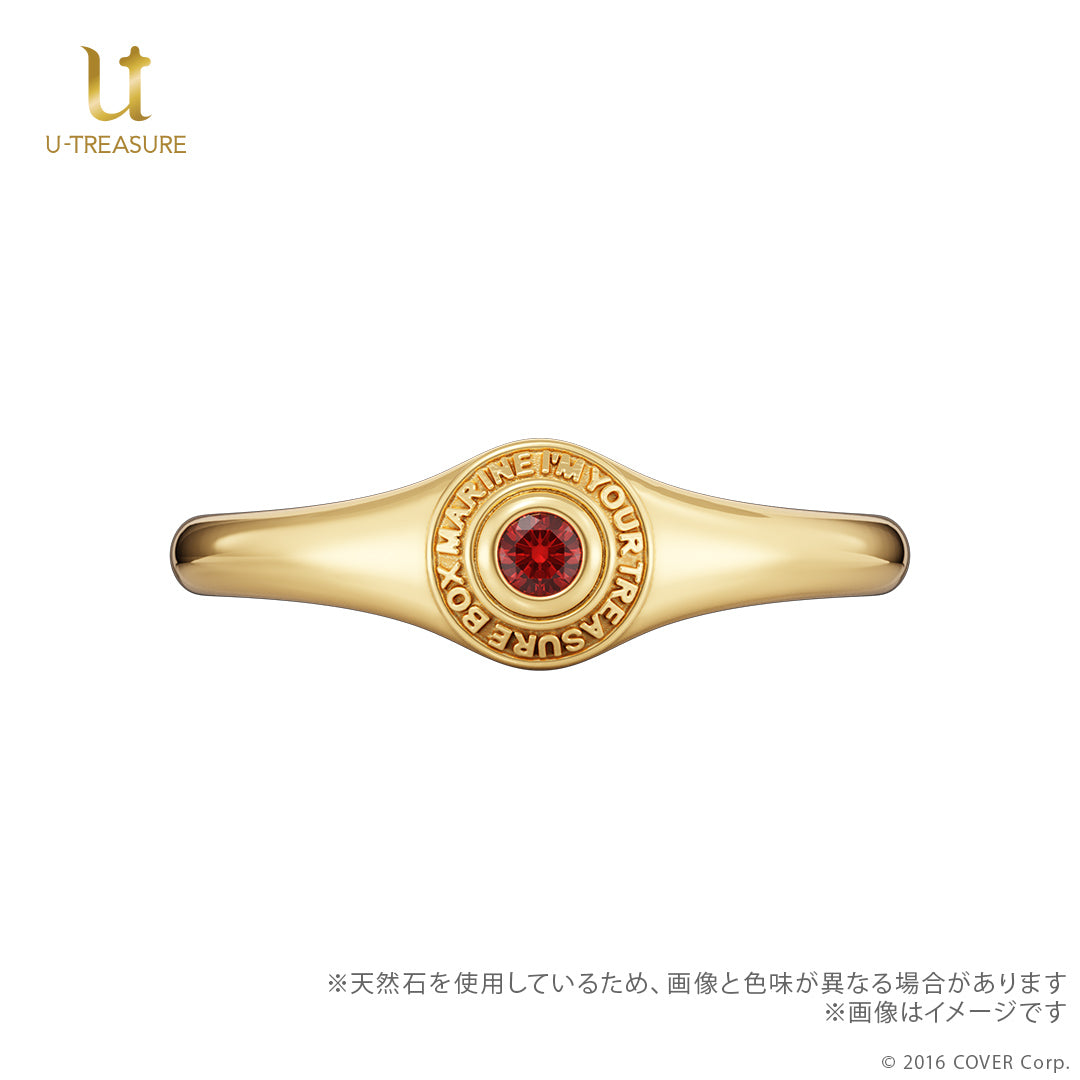 (Goods - Ring) hololive Houshou Marine I'm Your Treasure Box * You have found captain Marine in a treasure chest Motif Ring - Silver (Yellow Gold Plated){Bonus:Art Card}