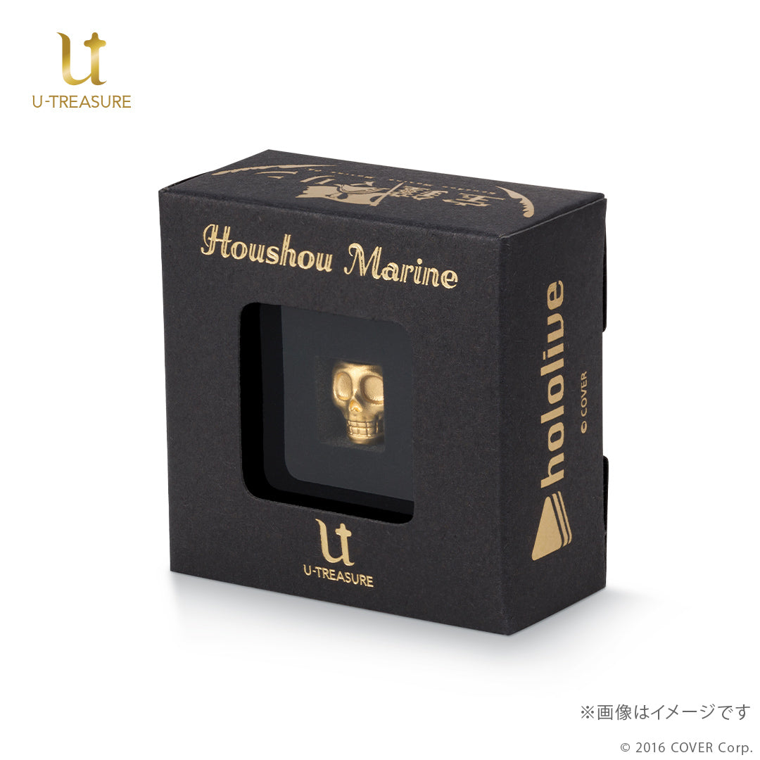 (Goods - Ornament) hololive Houshou Marine Dokuro-kun Miniature Figure - Silver (Yellow Gold Plated){Bonus:Acrylic Stand}