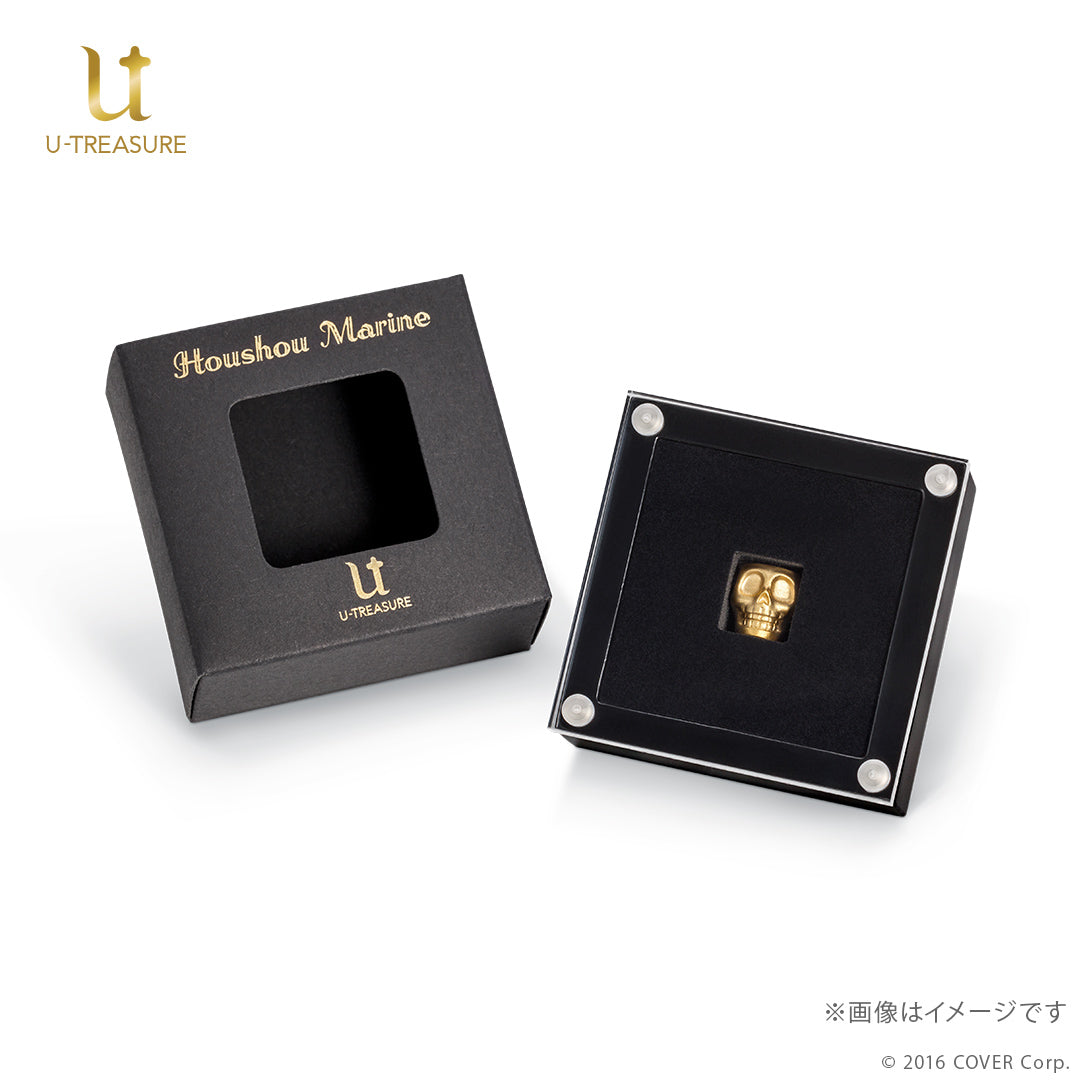 (Goods - Ornament) hololive Houshou Marine Dokuro-kun Miniature Figure - Silver (Yellow Gold Plated){Bonus:Acrylic Stand}