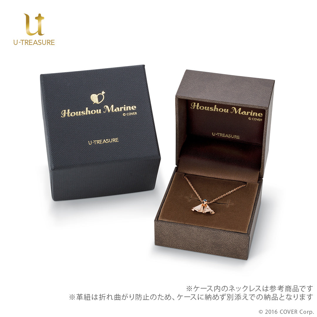 (Goods - Necklace) hololive Houshou Marine Coin Necklace Leather Cord ver. - Silver (Yellow Gold Plated){Bonus:Art Card}