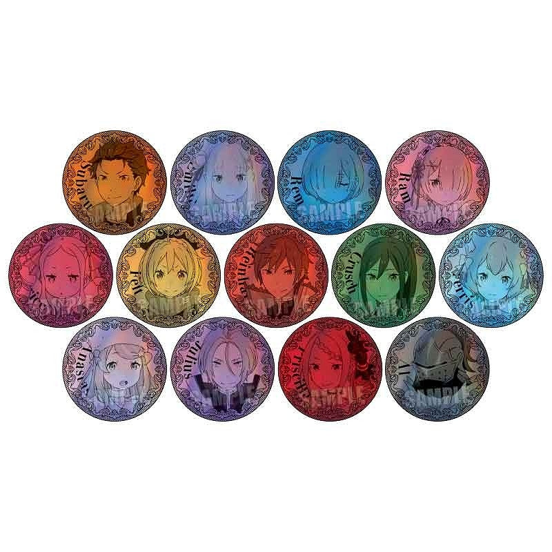 (1BOX=13)(Goods - Badge) Re:Zero - Starting Life in Another World Trading Holographic Button Badge