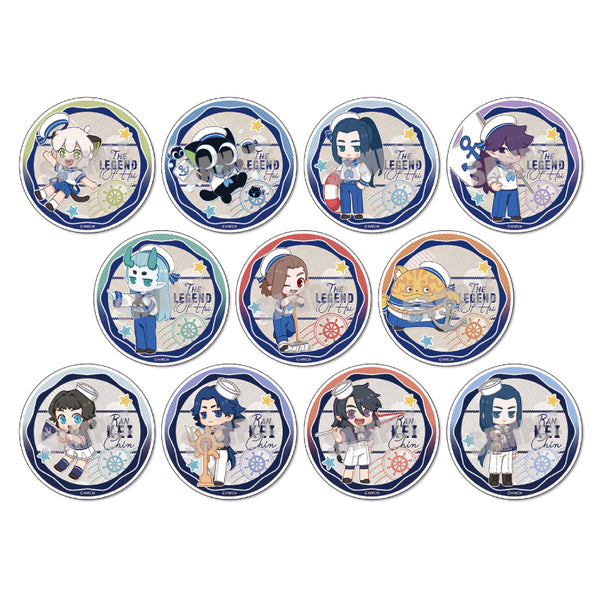 (1BOX=11)(Goods - Coaster) The Legend of Hei & Lanxi Zhen: The Legend of Hei Side Story Trading Acrylic Coaster Sailor Ver. (11 Types Total)