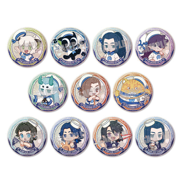 (1BOX=11)(Goods - Badge) The Legend of Hei & Lanxi Zhen: The Legend of Hei Side Story Trading HolographicButton Badge Sailor Ver. (11 Types Total)