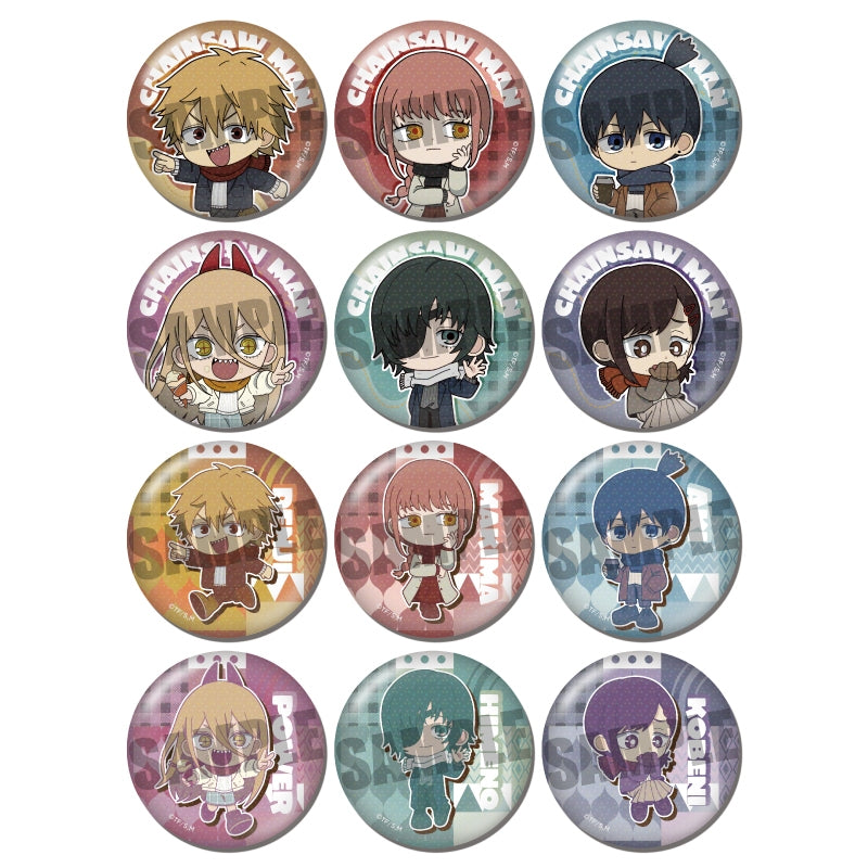 (1BOX=12)(Goods - Badge) Chainsaw Man Trading Holographic Button Badge Winter ver. (12 Types)