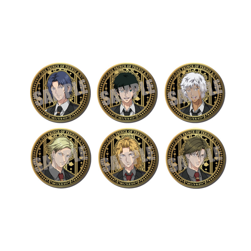 (1BOX=6)(Goods - Badge) New Prince of Tennis Trading Luxury Metal Button Badge (Cafe ver.)(6 Types Total)