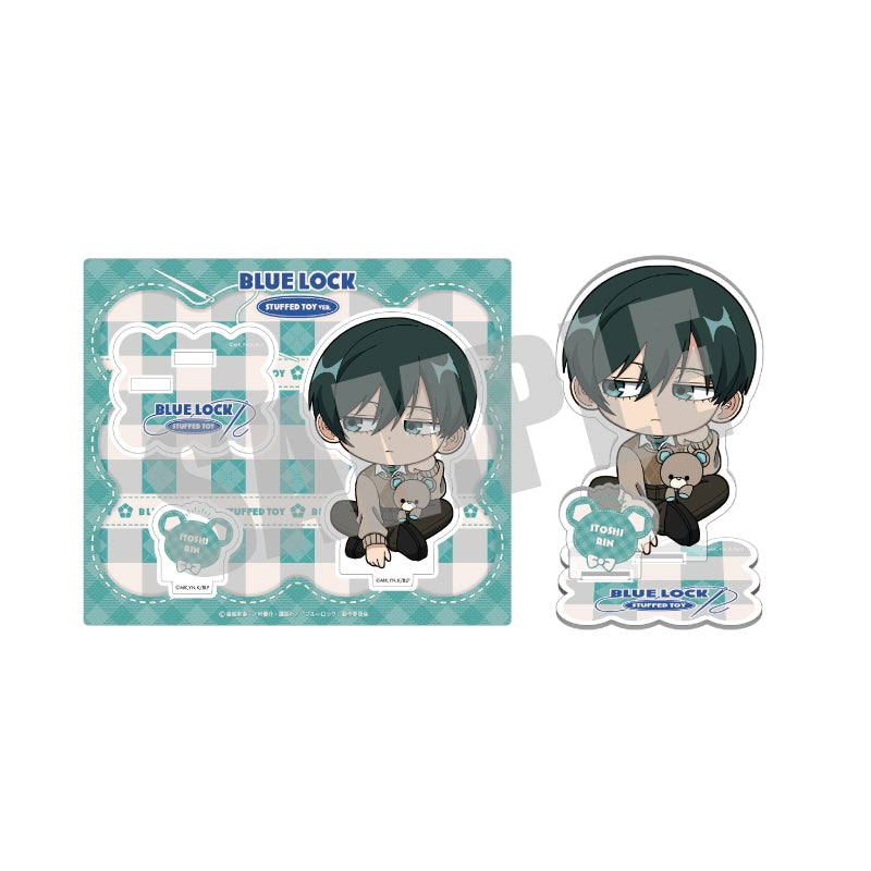 (Goods - Stand Pop) Blue Lock Acrylic Stand Rin Itoshi (STUFFED TOY ver.)