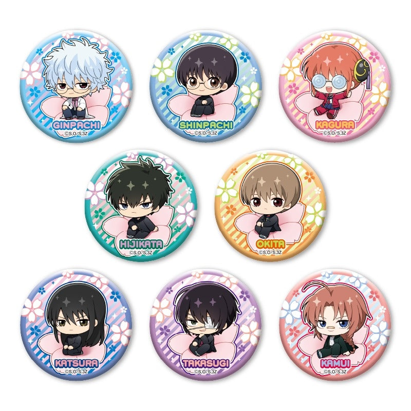 (1BOX=8)(Goods - Badge) 3-Z GINPACHI SENSEI Petit Fleur Trading Metallic Button Badge