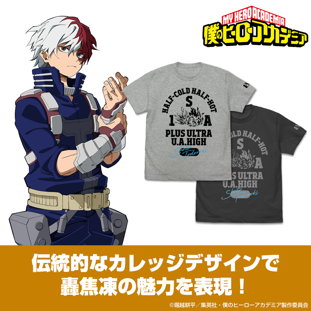 (Goods - Shirt) TV Anime My Hero Academia Shoto Todoroki College T-Shirt - CHARCOAL S Size