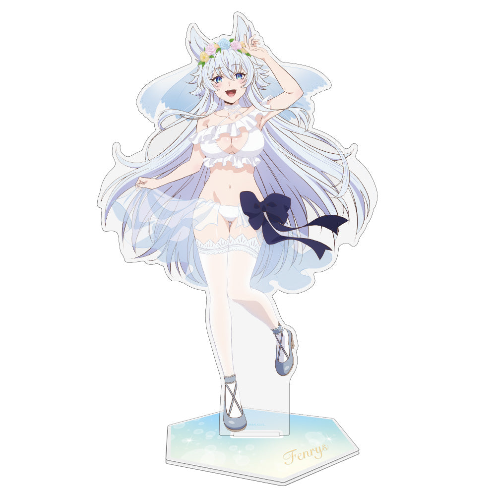 (Goods - Stand Pop) Chillin' in Another World with Level 2 Super Cheat Powers Exclusive Art Fenrys Big Acrylic Stand Wedding Swimsuit Ver.