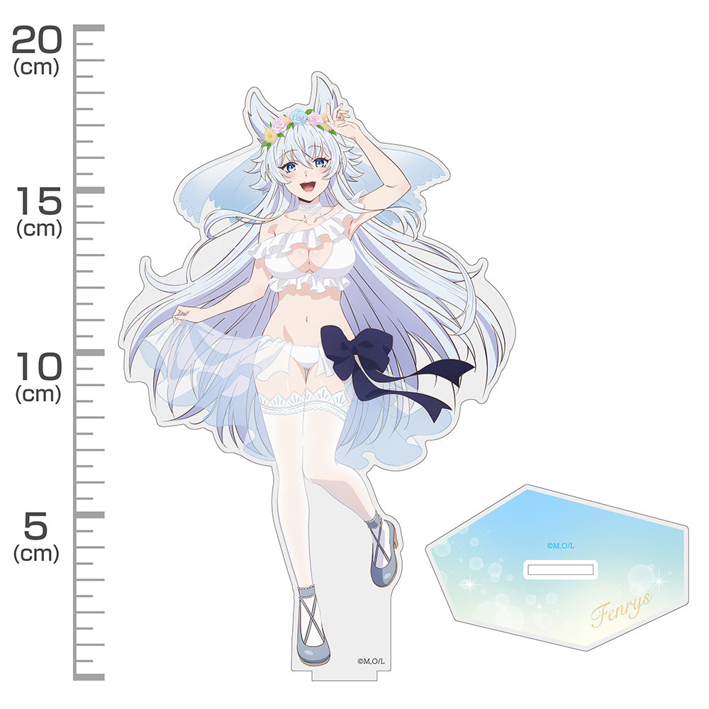 (Goods - Stand Pop) Chillin' in Another World with Level 2 Super Cheat Powers Exclusive Art Fenrys Big Acrylic Stand Wedding Swimsuit Ver.