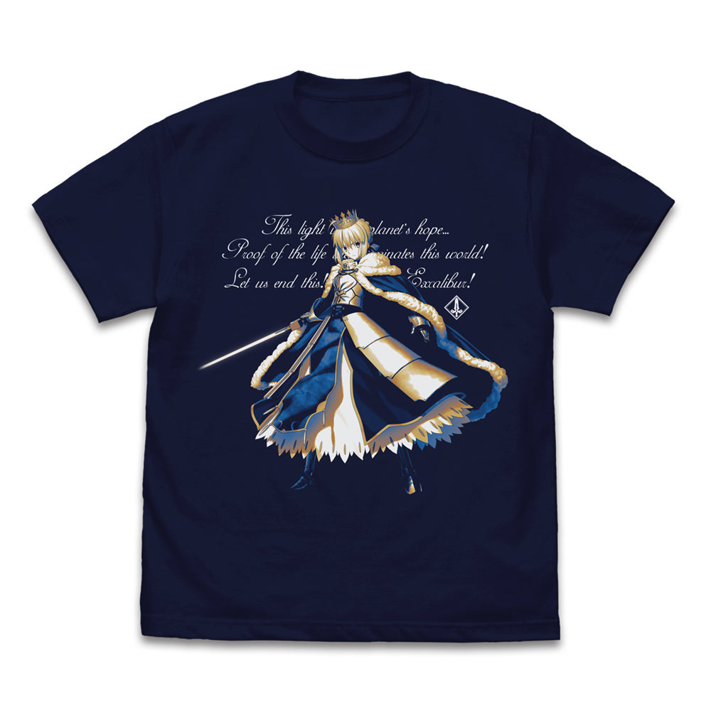 (Goods - Shirt) Fate/Grand Order Saber/Altria Pendragon T-shirt Activate Noble Phantasm Ver. - NAVY S Size