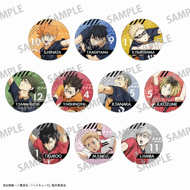 (1BOX=10)(Goods - Badge) Haikyu!! Trading Glitter Button Badge