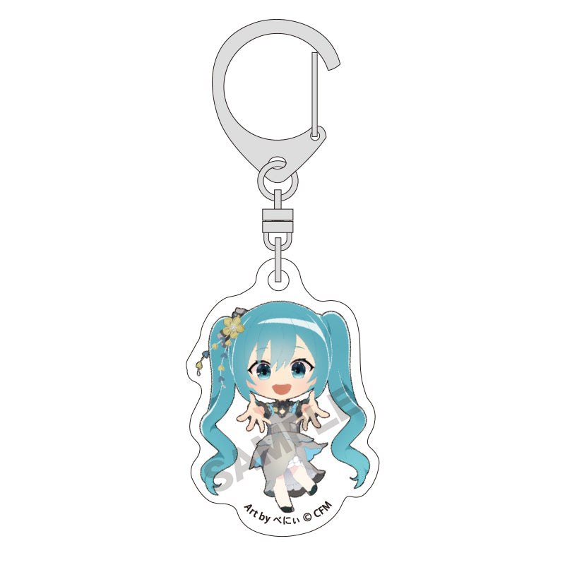 (Goods - Key Chain) Hatsune Miku Mini Acrylic Key Chain Hatsune Miku Hannari 2024 Chibi