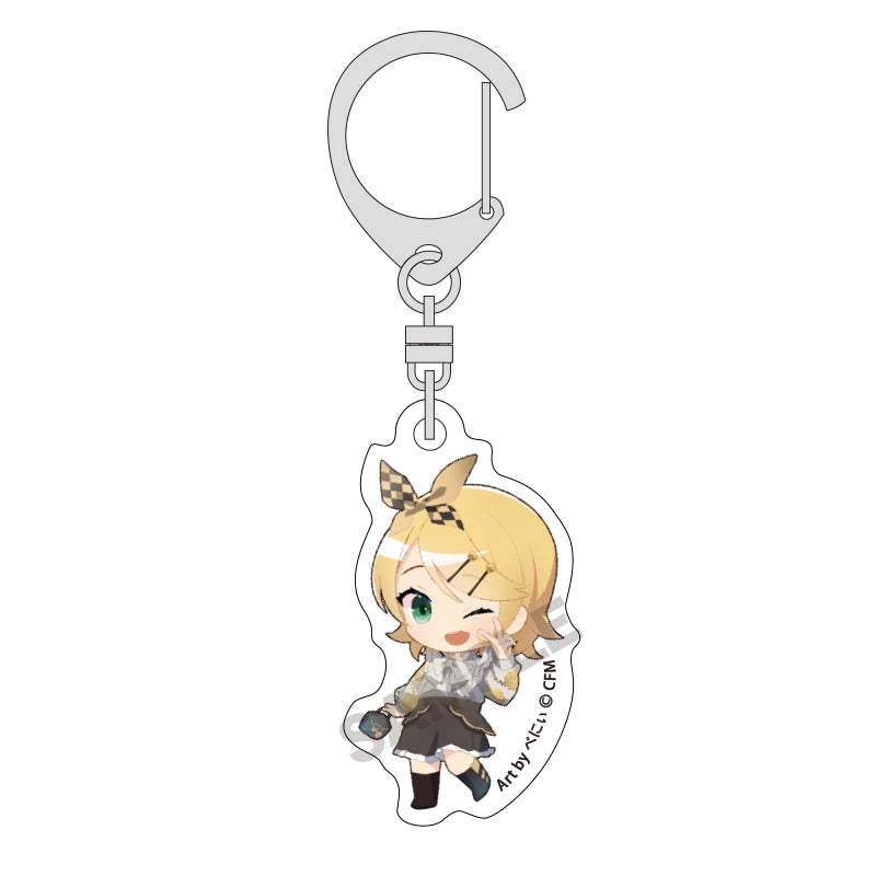 (Goods - Key Chain) Hatsune Miku Mini Acrylic Key Chain Kagamine Rin Hannari 2024 Chibi