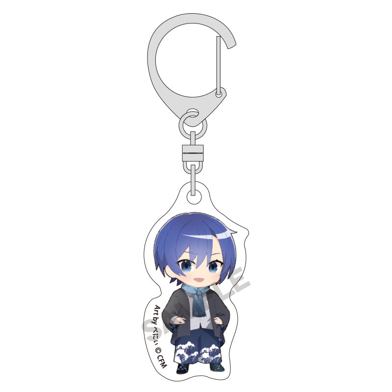 (Goods - Key Chain) Hatsune Miku Mini Acrylic Key Chain KAITO Hannari 2024 Chibi