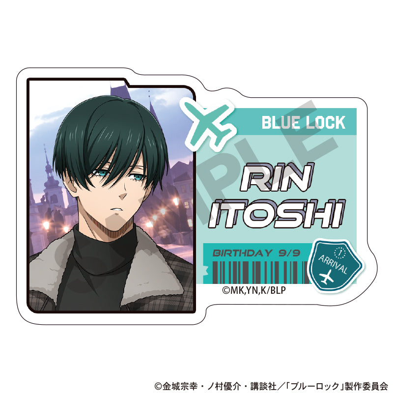 (Goods - Badge) Blue Lock Acrylic Name Badge Rin Itoshi (Travel)