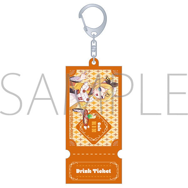 (Goods - Key Chain) Hatsune Miku Series Ticket Style Acrylic Key Chain B Kagamine Rin (Japanese Cafe)