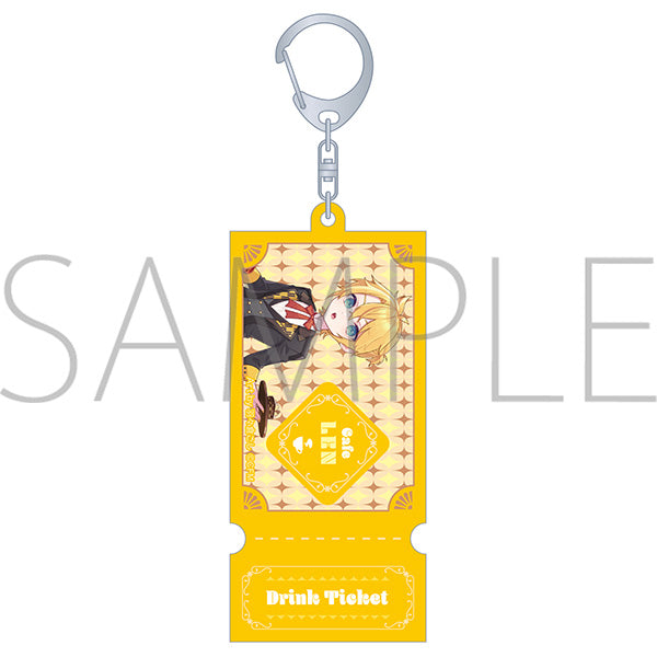 (Goods - Key Chain) Hatsune Miku Series Ticket Style Acrylic Key Chain C Kagamine Len (Japanese Cafe)