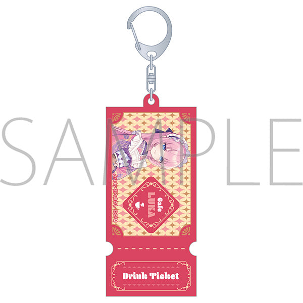 (Goods - Key Chain) Hatsune Miku Series Ticket Style Acrylic Key Chain D Megurine Luka (Japanese Cafe)