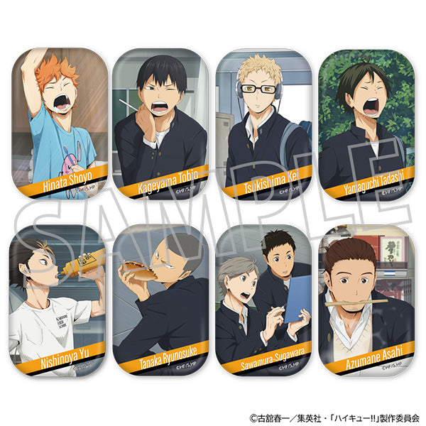 (1BOX=8) (Goods - Badge) Haikyu!! Square Button Badge Collection Karasuno High