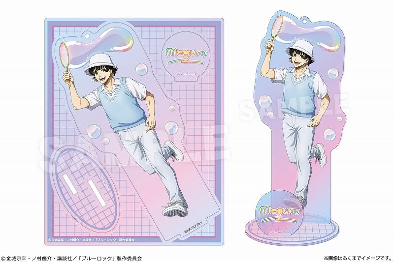 (Goods - Stand Pop) Blue Lock Holographic Acrylic Figure Ver. Soap bubbles 04 Meguru Bachira