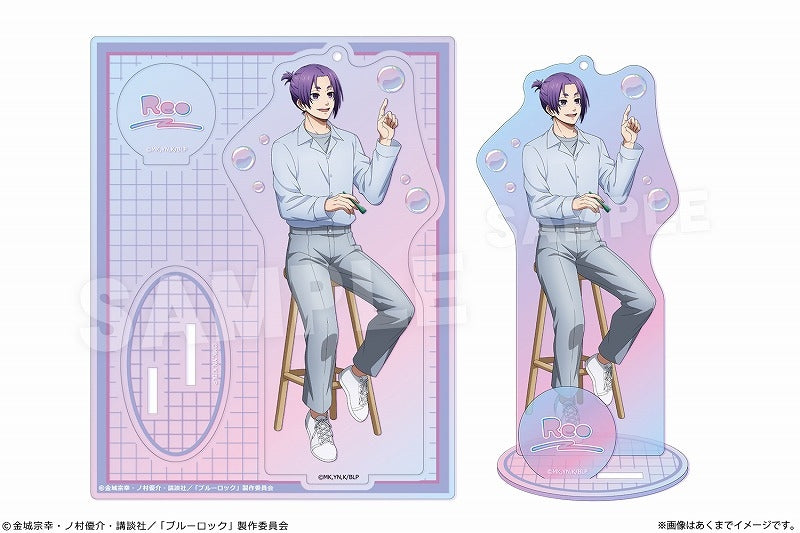 (Goods - Stand Pop) Blue Lock Holographic Acrylic Figure Ver. Soap bubbles 05 Reo Mikage