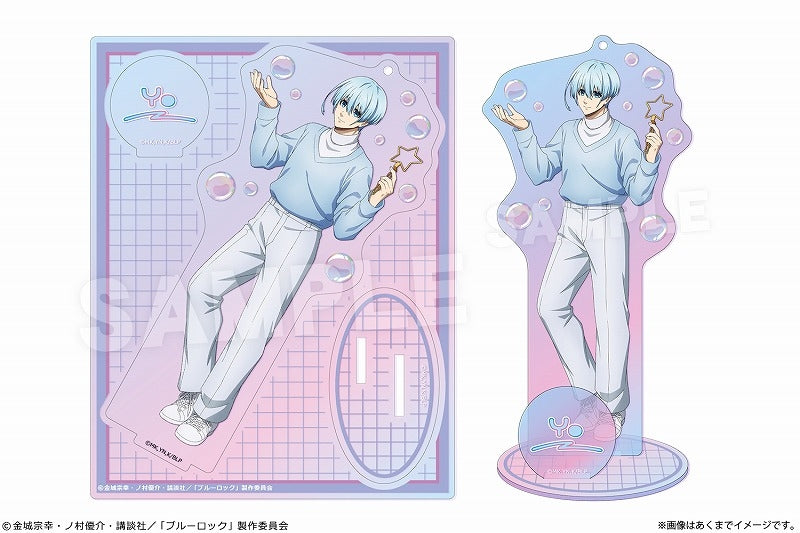 (Goods - Stand Pop) Blue Lock Holographic Acrylic Figure Ver. Soap bubbles 06 Yo Hiori