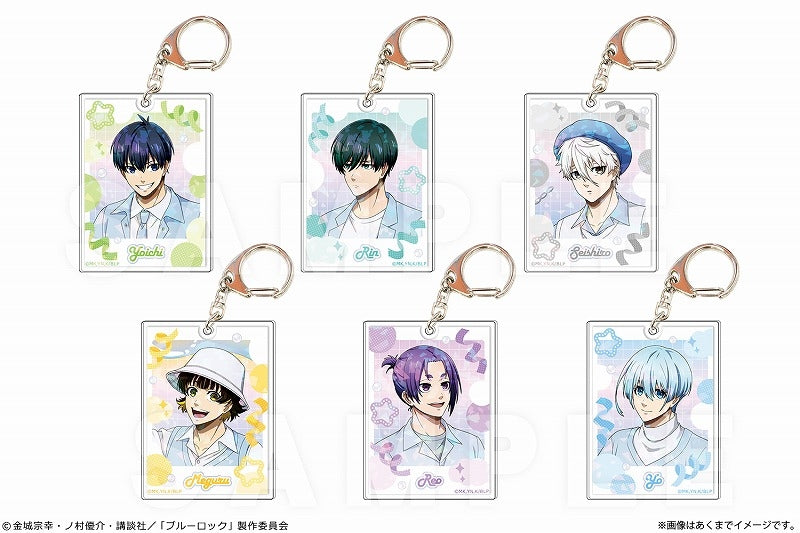 (1BOX=6)(Goods - Key Chain) Blue Lock Trading Holographic Acrylic Key Chain Ver. Soap bubbles