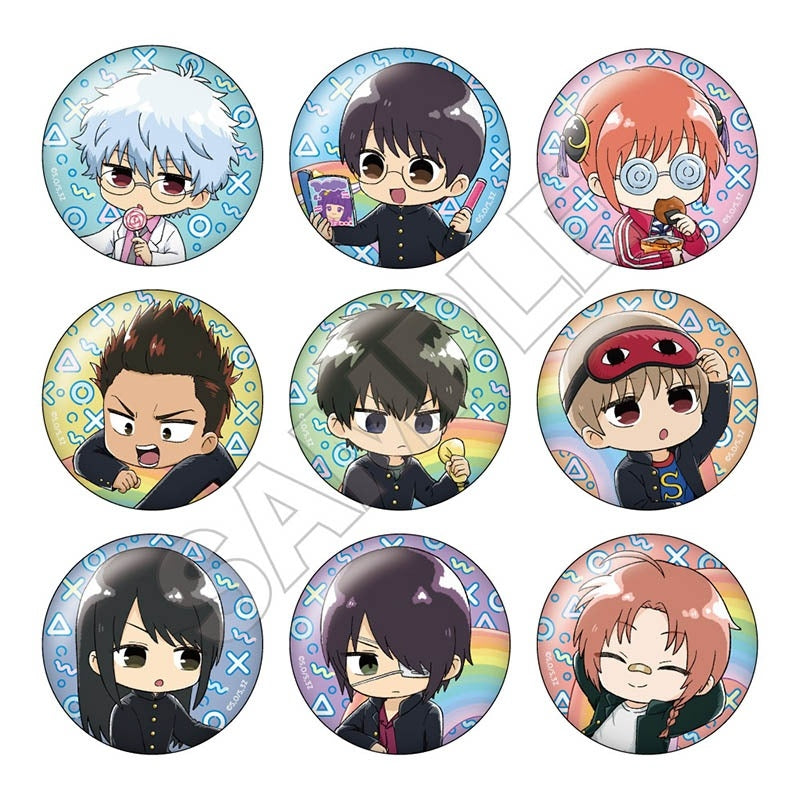 (1BOX=9)(Goods - Badge) 3-Z GINPACHI SENSEI Glitter Rainbow Button Badge