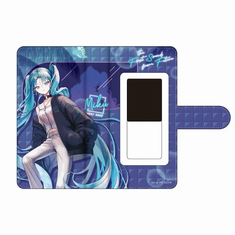 (Goods - Cell Phone Accessory) Hatsune Miku Hatsune Miku x SOLWA Notebook-Style Smartphone Case Art by PiPi