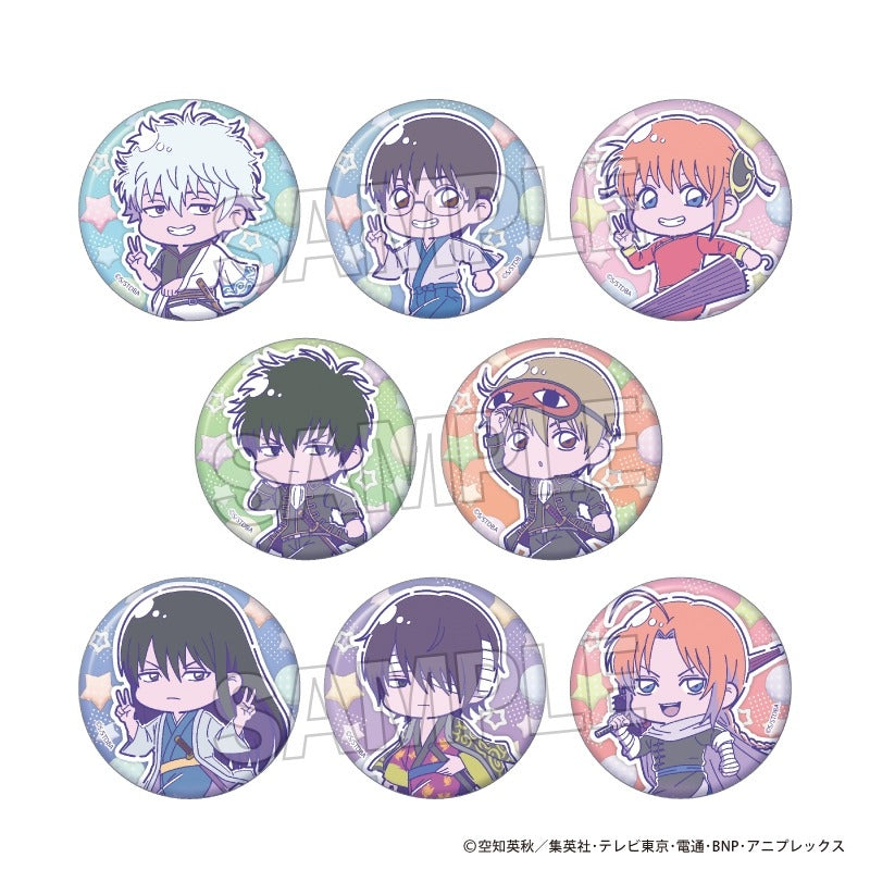 (1BOX=8)(Goods - Badge) Gintama Trading GiraGira Button Badge MelonPop ☆