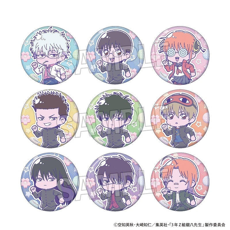 (1BOX=9)(Goods - Badge) Class 3Z Ginpachi-sensei Trading Giragira Glitter Button Badge Meronpop☆