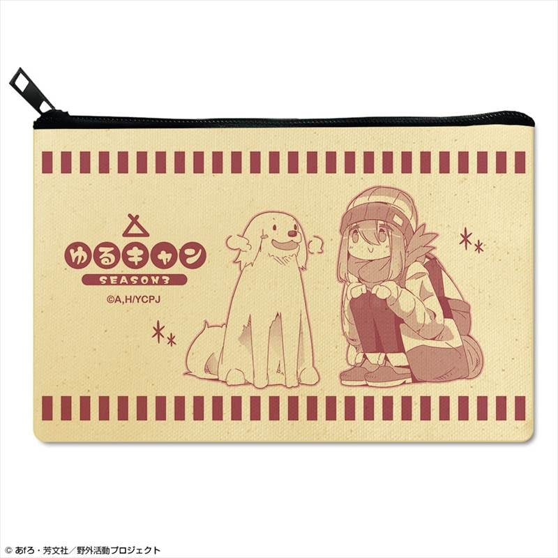 (Goods - Pouch) Laid-Back Camp SEASON 3 Flat Pouch Ver. 2 Design 02 (Nadeshiko Kagamihara/B)