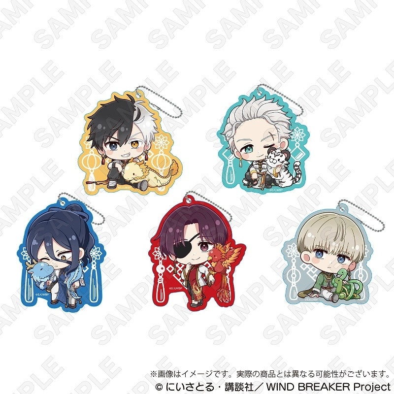 (1BOX=5)(Goods - Key Chain) WIND BREAKER Trading Chibi Acrylic Key Chain Five Beasts ver.