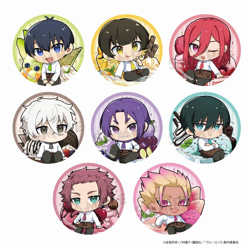 (1BOX=8)(Goods - Badge) Blue Lock Trading Button Badge (Fruit Parfait/Chibi)