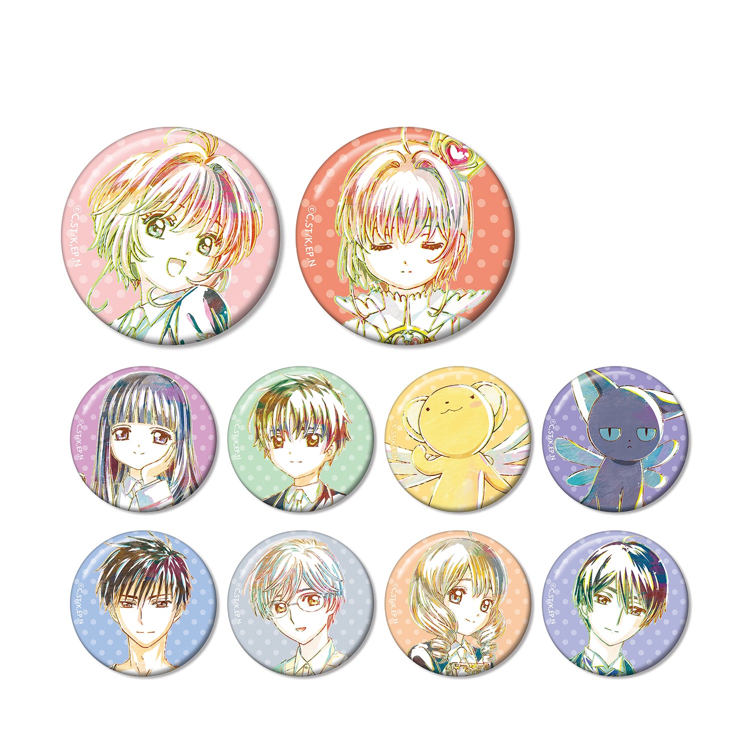 (1BOX=10)(Goods - Badge) Card Captor Sakura: Clear Card Arc Trading Ani-Art Button Badge